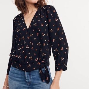 Madewell Floral Print Wrap Top